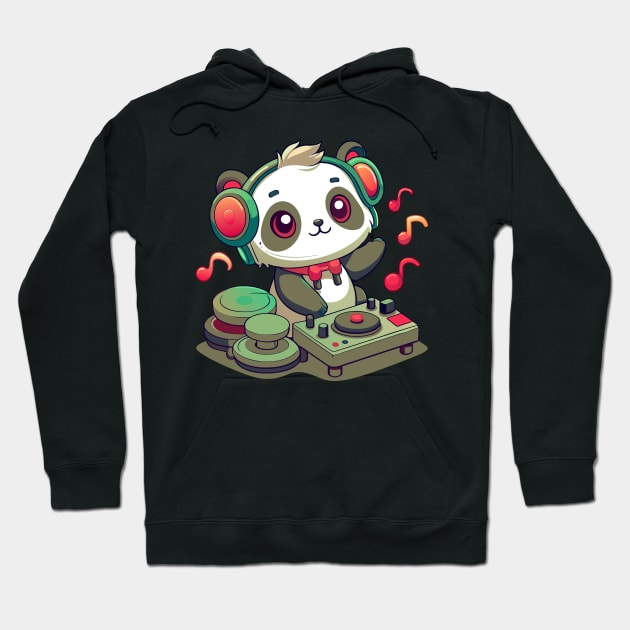 cute panda playing dj music Hoodie by Shapwac12